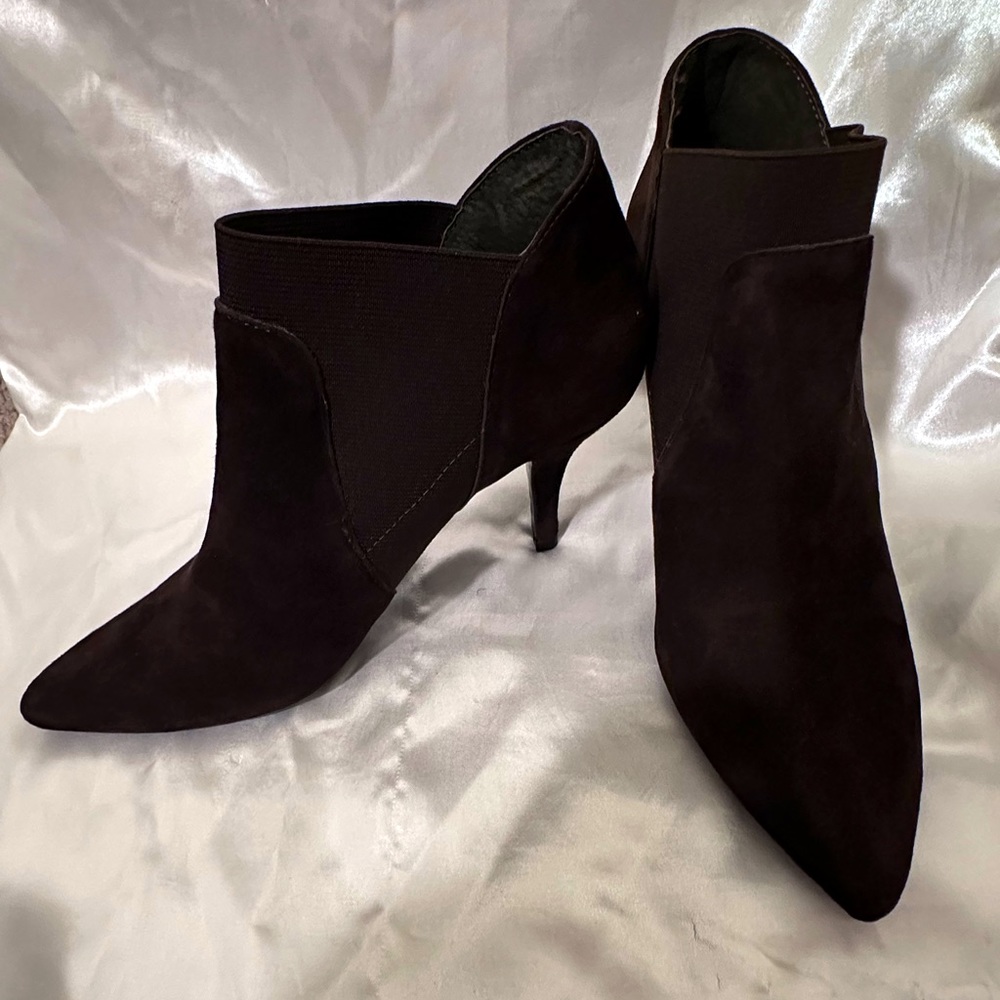 Dark Chocolate Suede Vaneli Booties